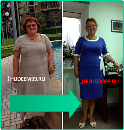 Результат участницы курса похудения Галины Гроссман - Татьяна Тарасова